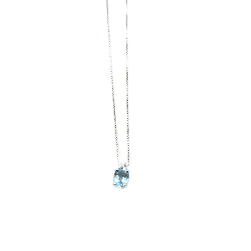 306 gold necklace with aquamarine.