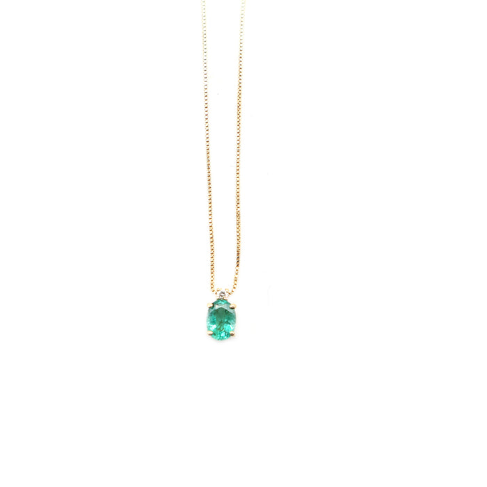 306 gold necklace with emerald