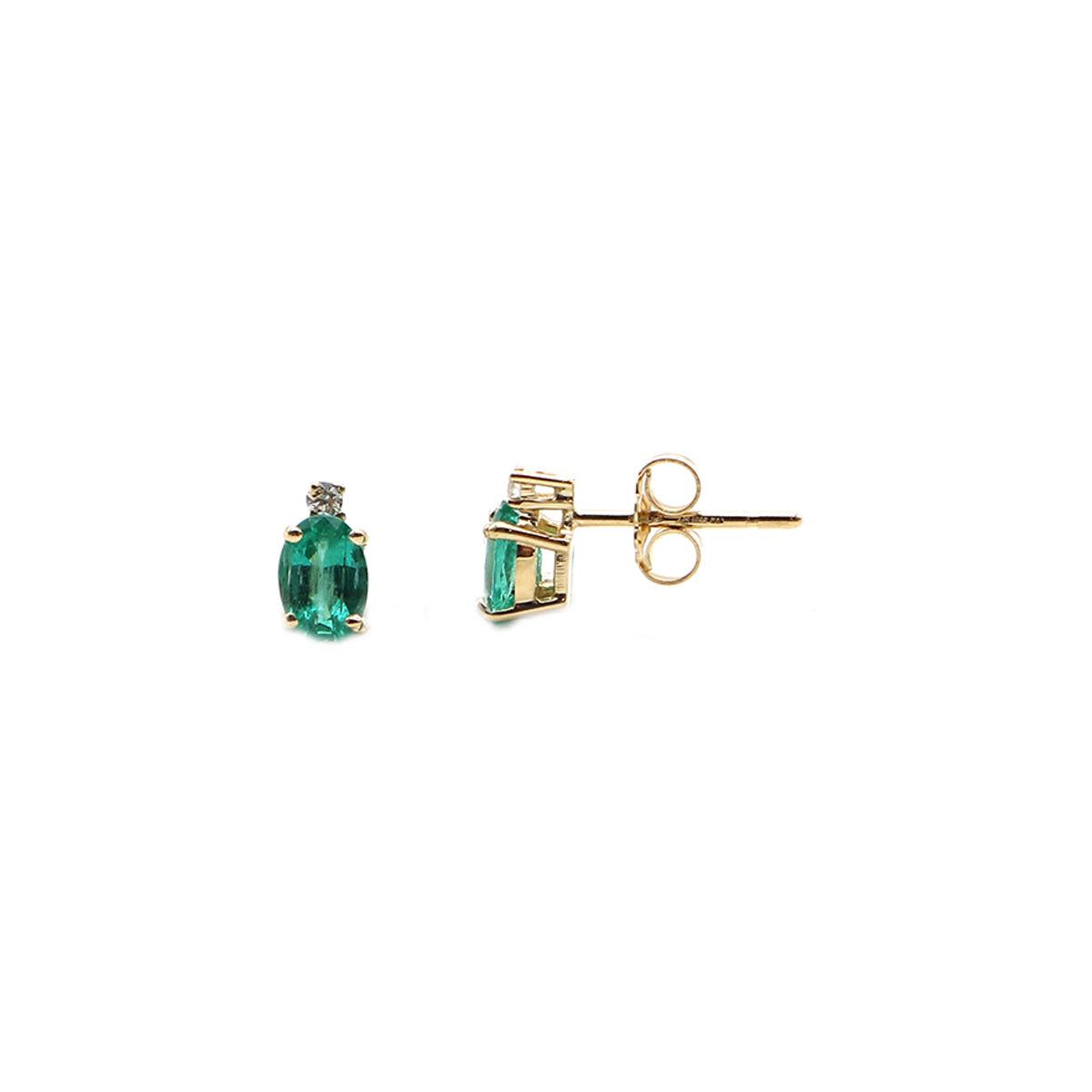 306 gold earrings with emerald