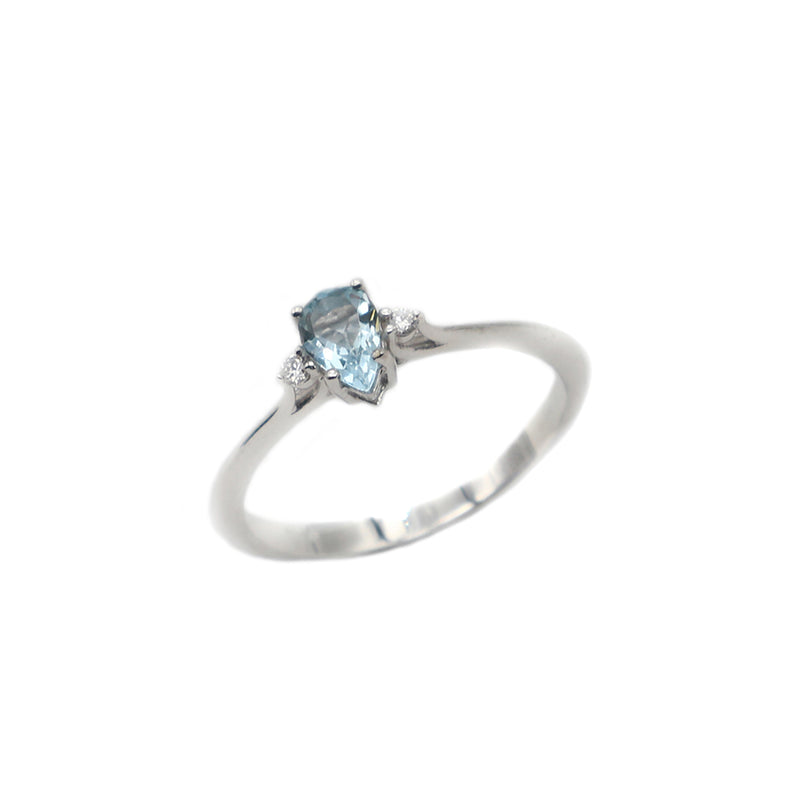 Gold 301 ring with aquamarine.